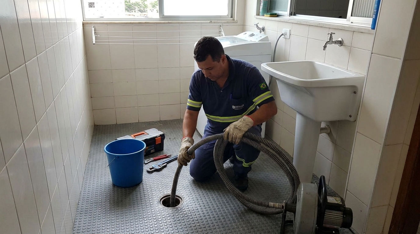 Desobstrução na Cozinha na Chácara Flora, Araraquara‑SP