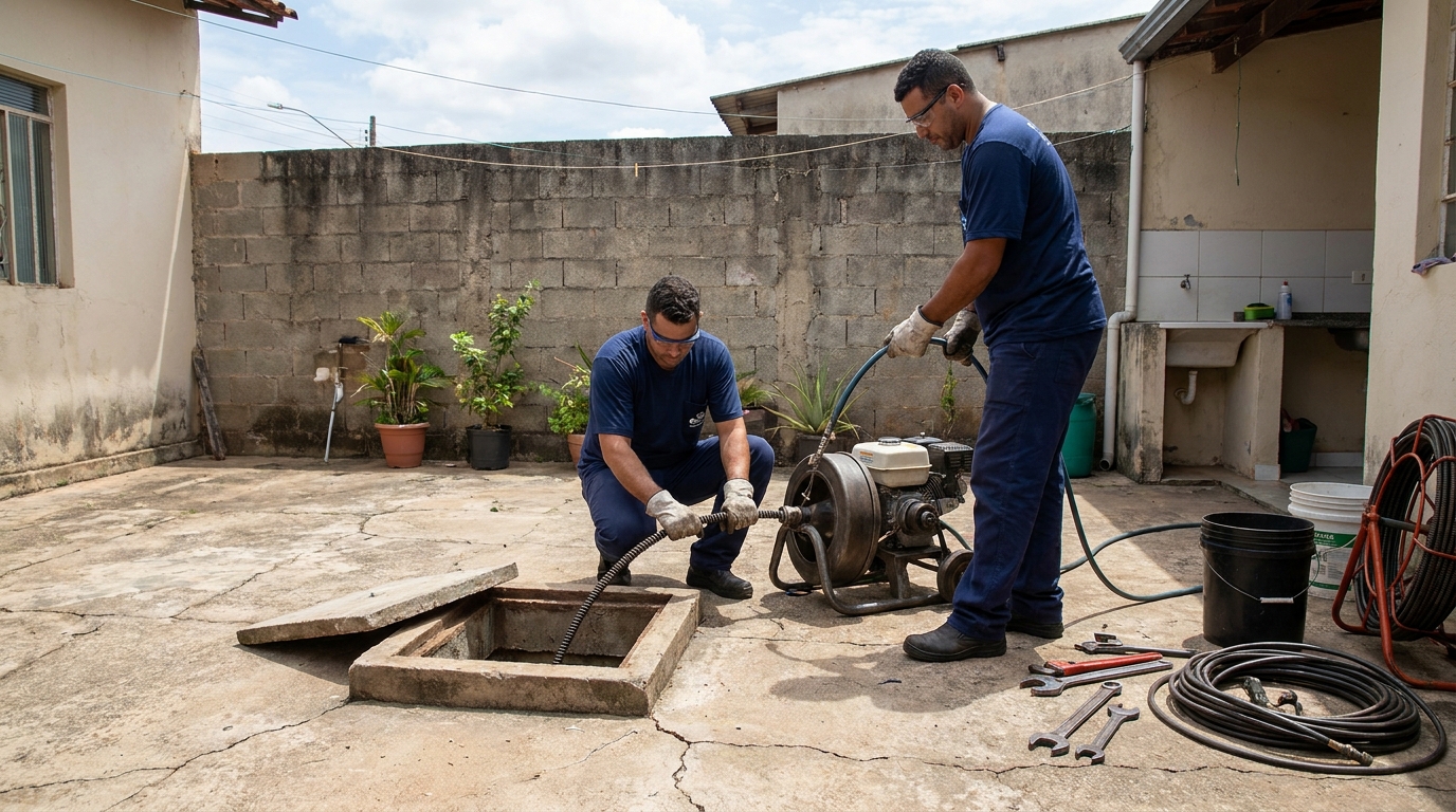 Sucção de Resíduos na Vila Oriente, Araraquara‑SP